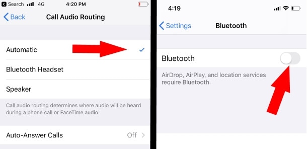 reset audio call routing