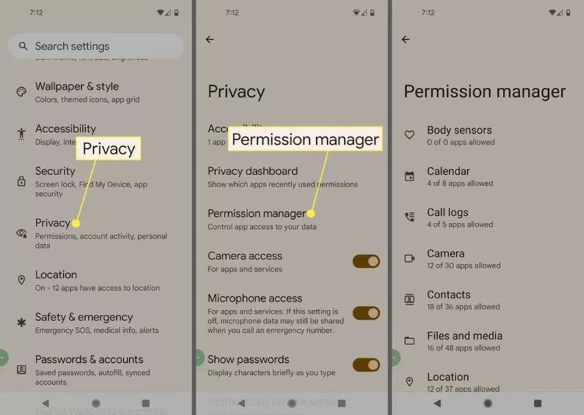 app permission manager on android