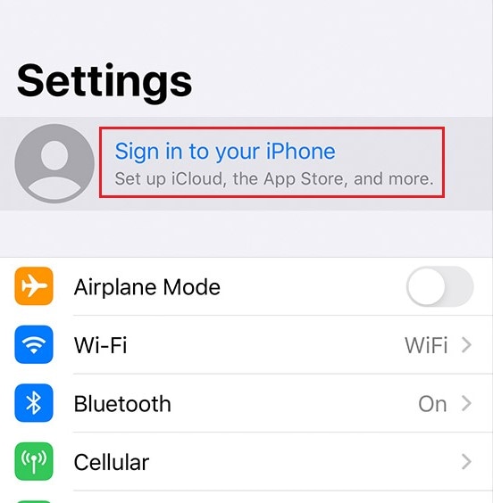 sign in to your iphone
