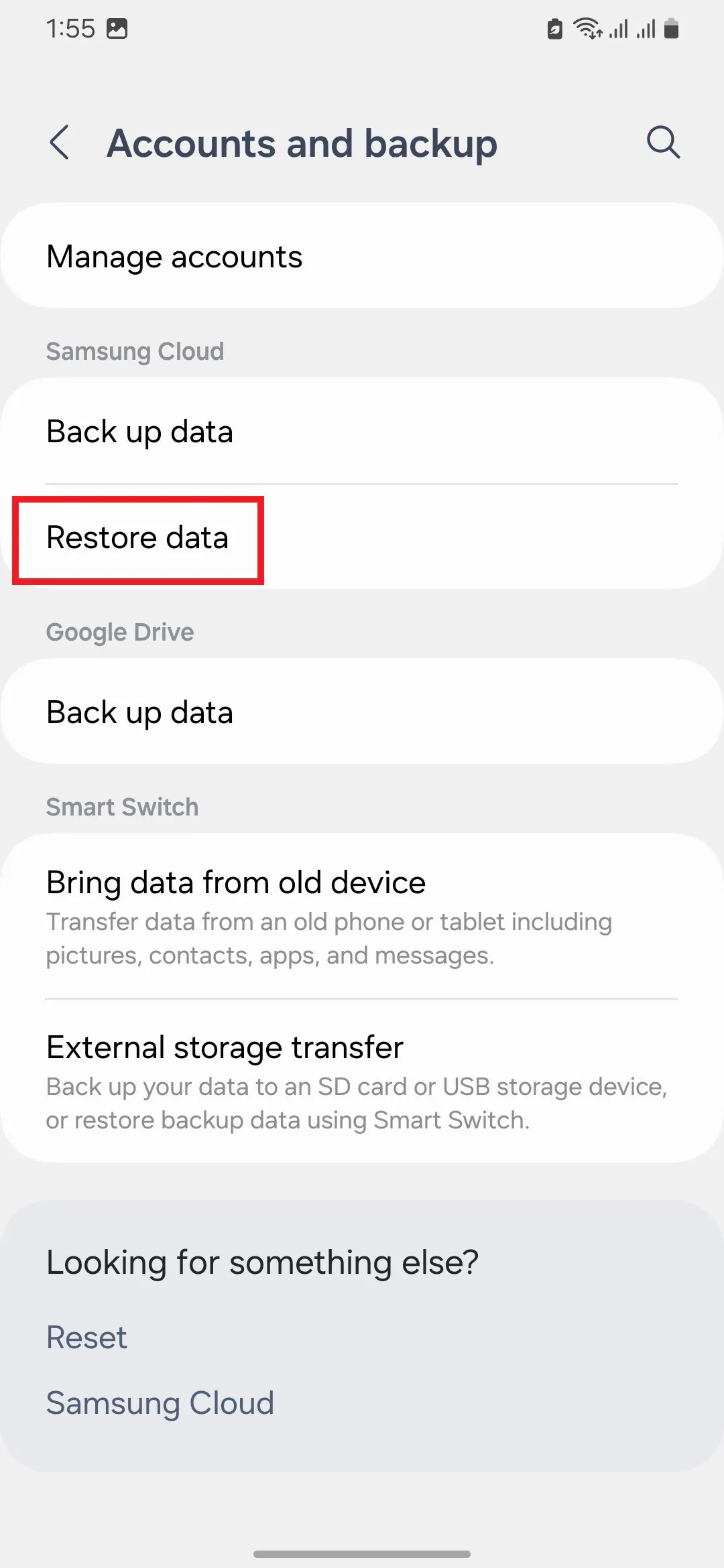 restore data