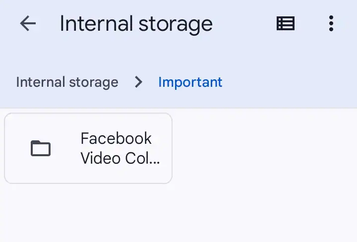 facebook video folder