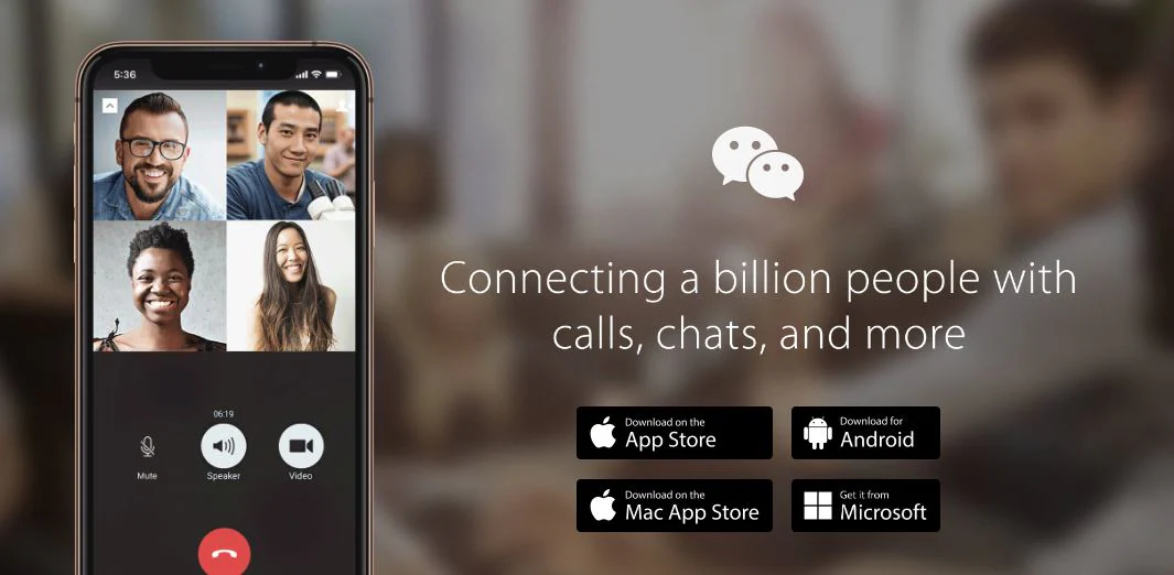 app de Mensajería wechat