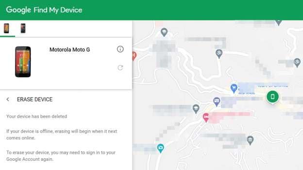 locating lost motorola phone using google find my device