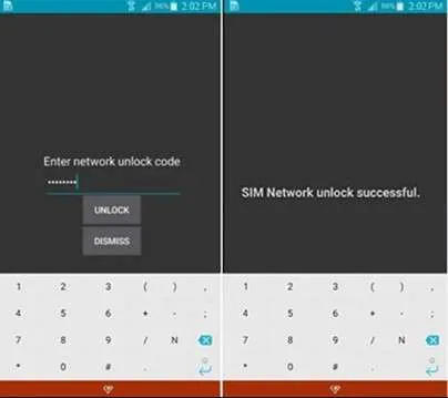 enter network unlock code