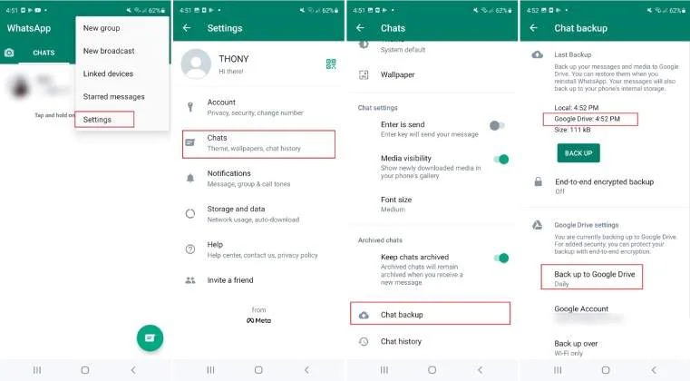 restoring whatsapp messages from google drive