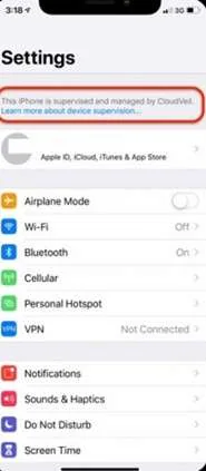 check supervision in settings on iphone