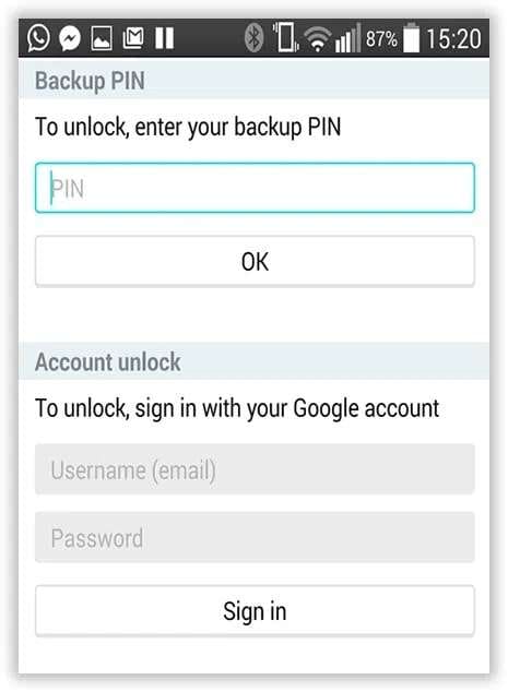 try your backup pin or password