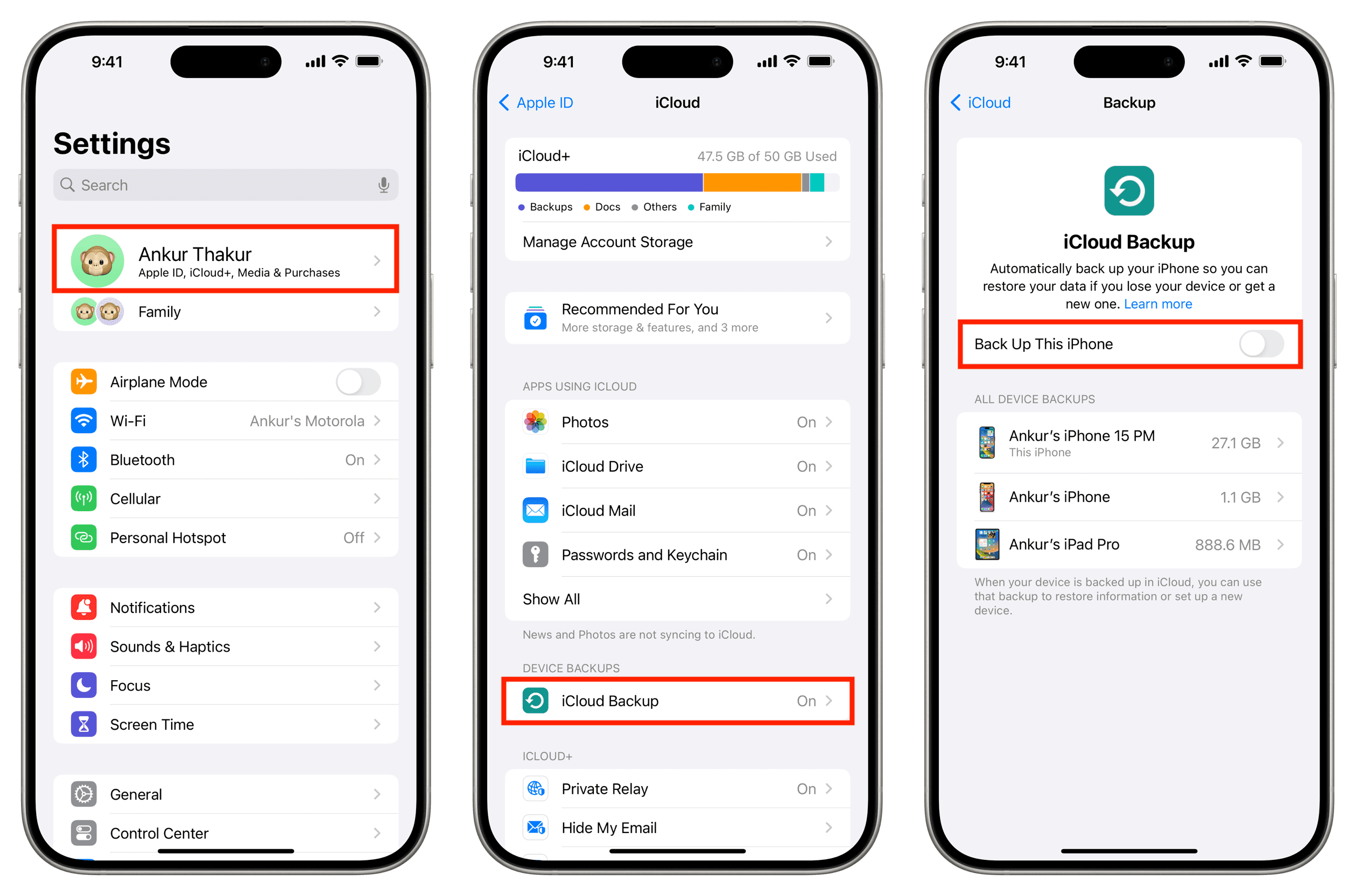 disable backup to fix iphone is lagging