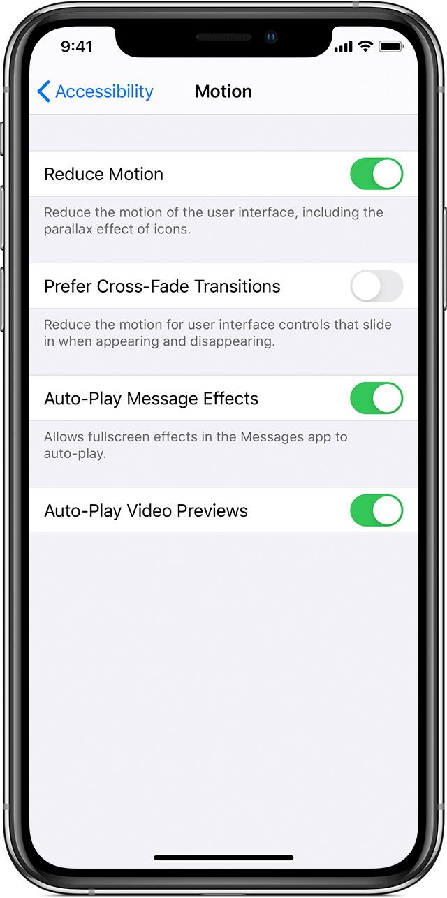 reduce motion to fix iphone moving slow 