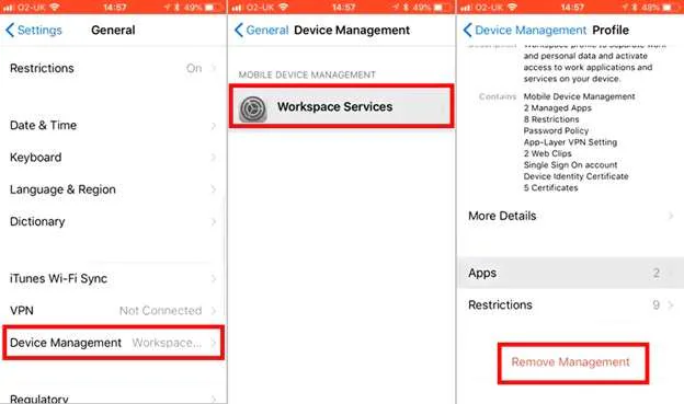 remove workspace services in settings