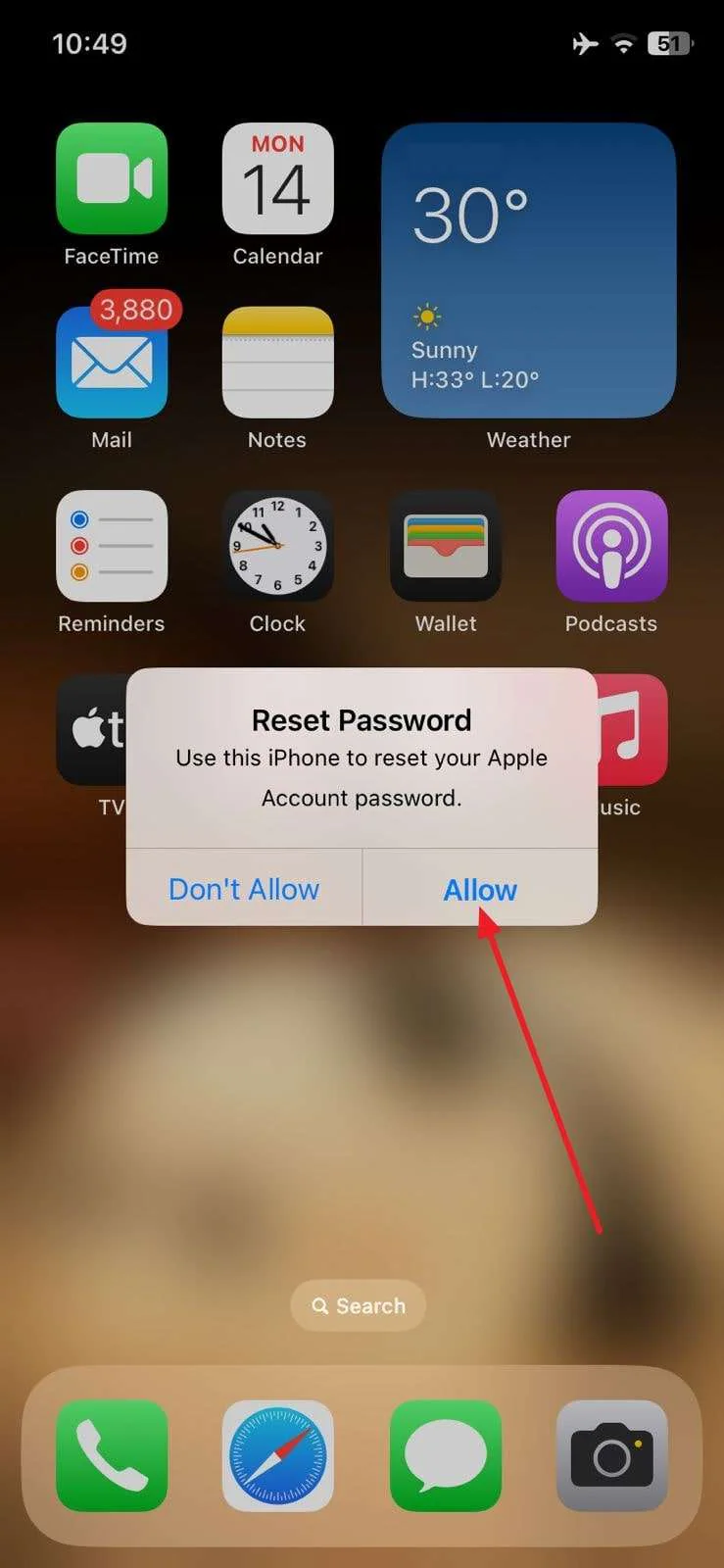 allow from your iphone