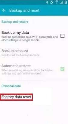 use factory data reset option 