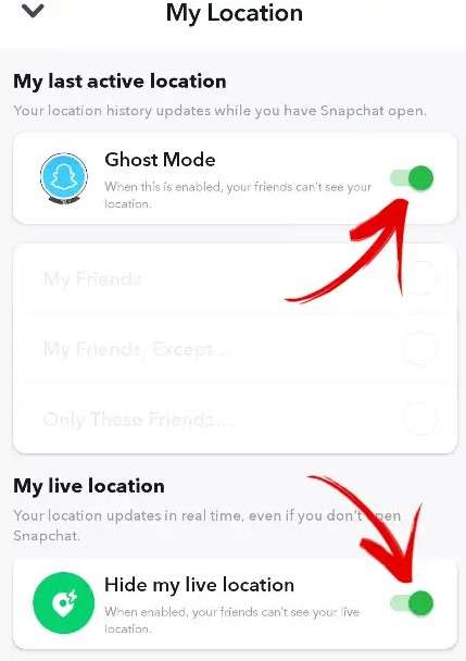 turning location on and off on snapchat