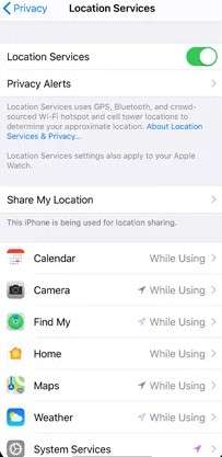 turn off location services