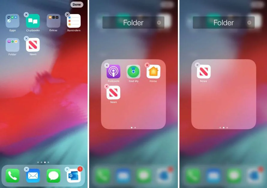 concealing apps in folder