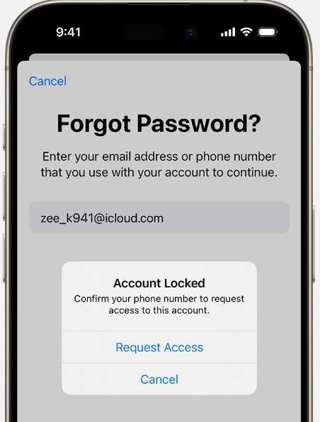 steps on how to recover apple id or password