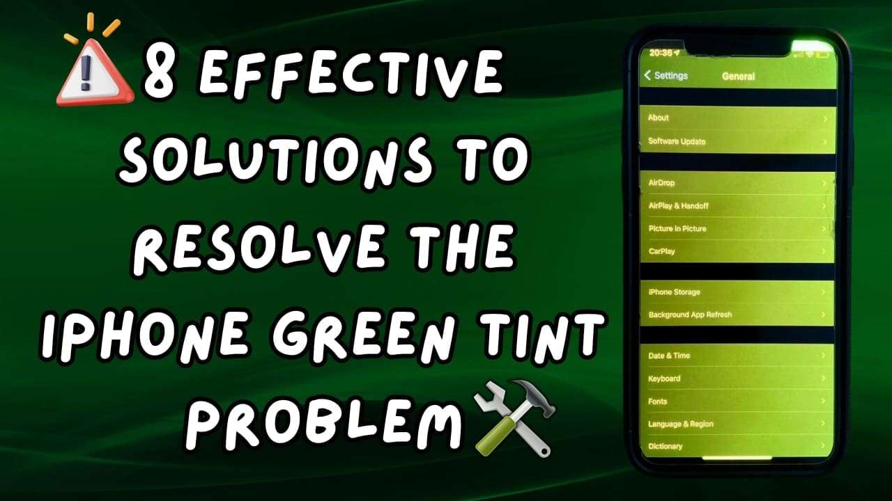 iphone screen green tint problem