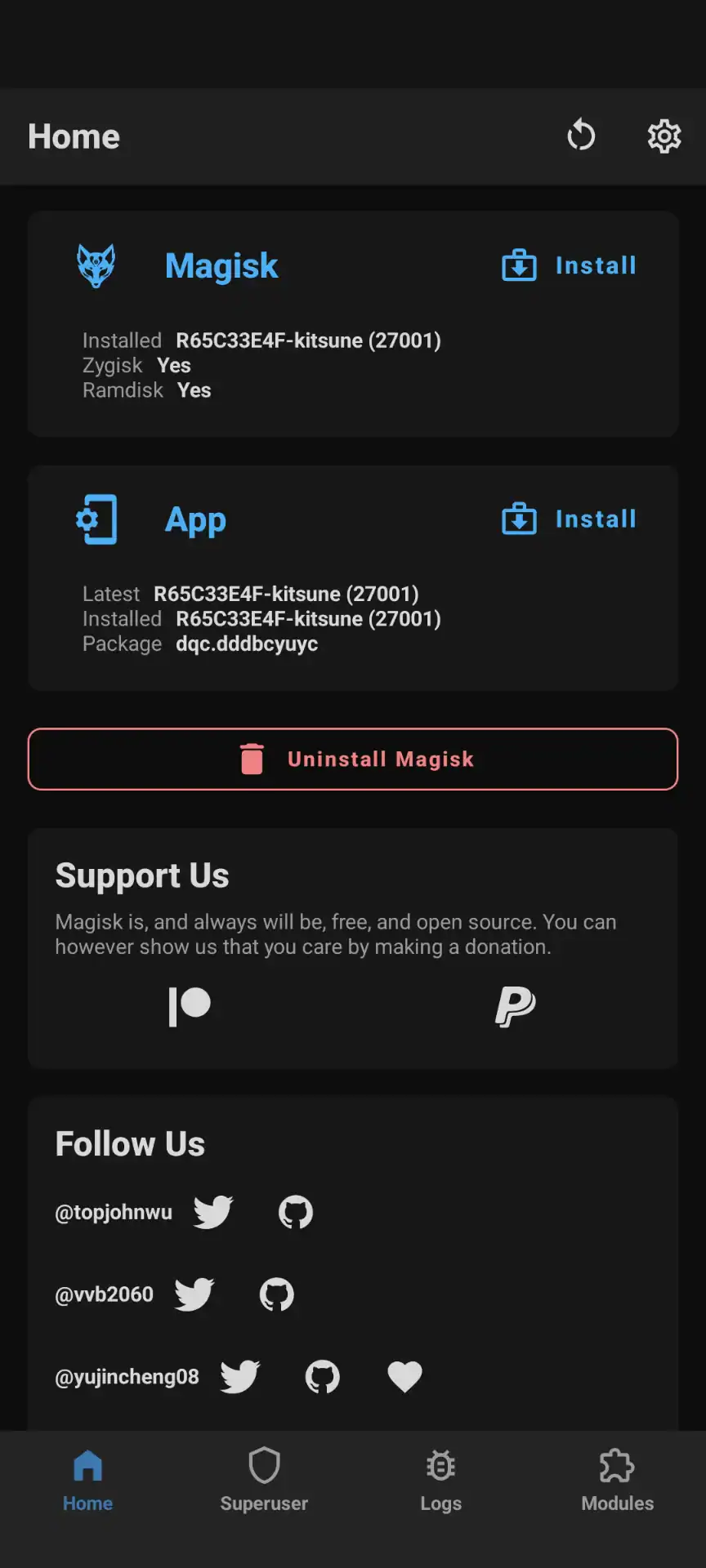 magisk interface