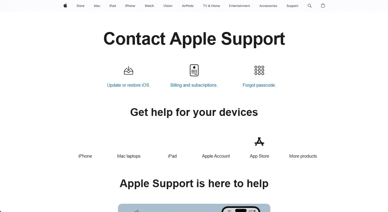 contact the apple support team   