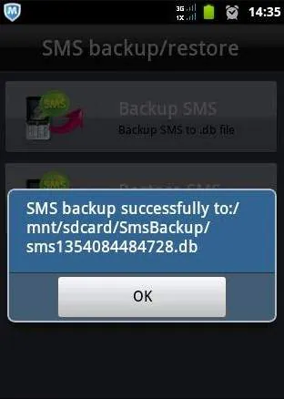 using sms backup