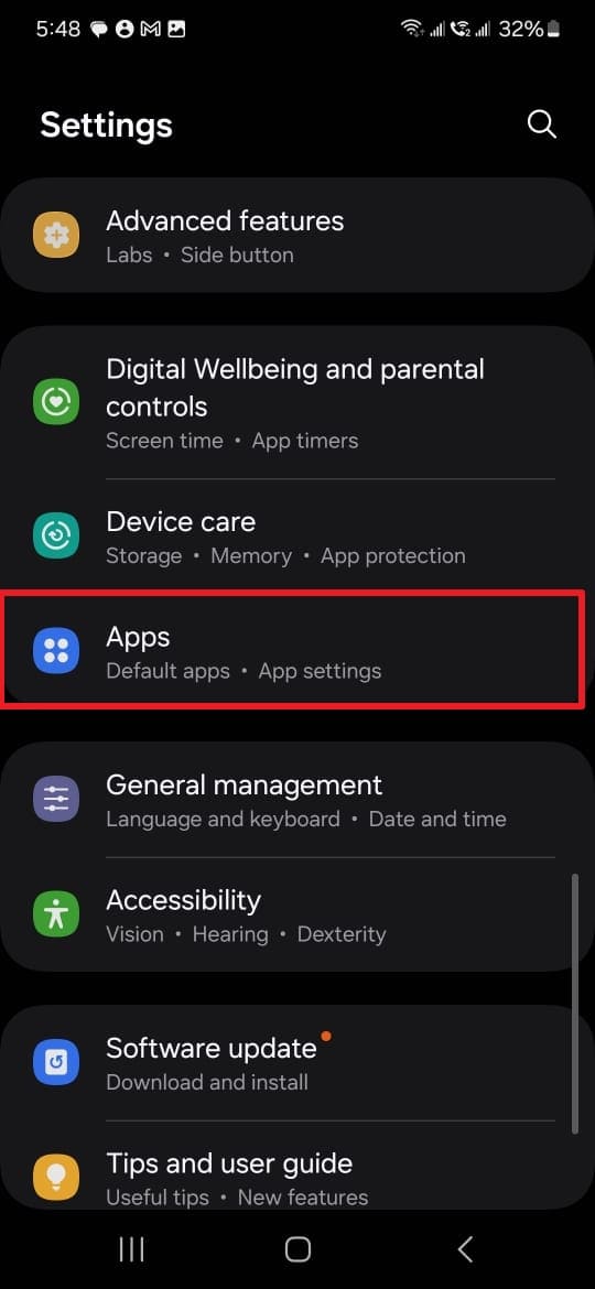 locate apps settings