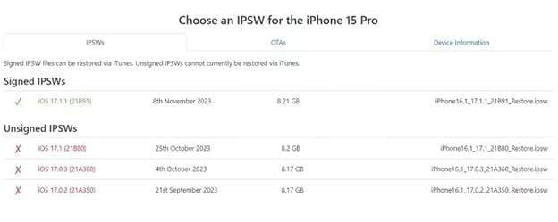 ipsw downloads