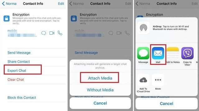 exporting whatsapp chat