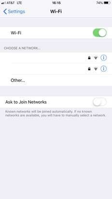 click i next to wi-fi network