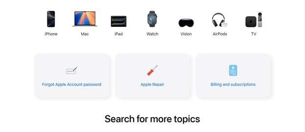 go to apple support website