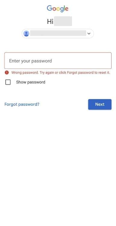 tap forget password and begin recovery 