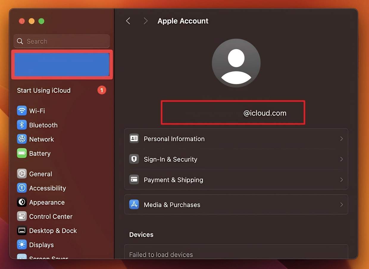 check apple id on mac