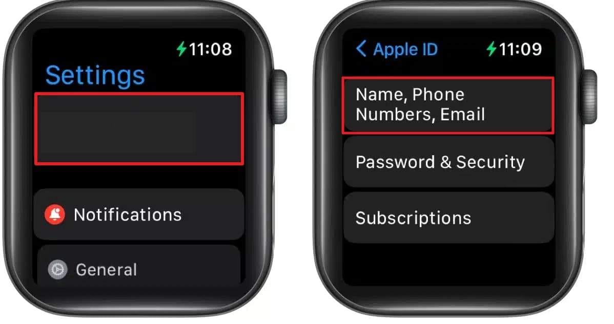 check apple id on apple watch