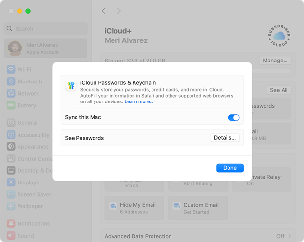 select sync this Mac