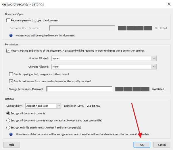 add a password and proceed 