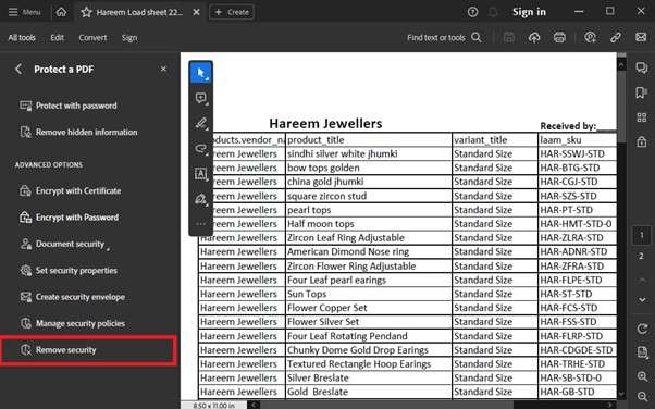 change security method to none