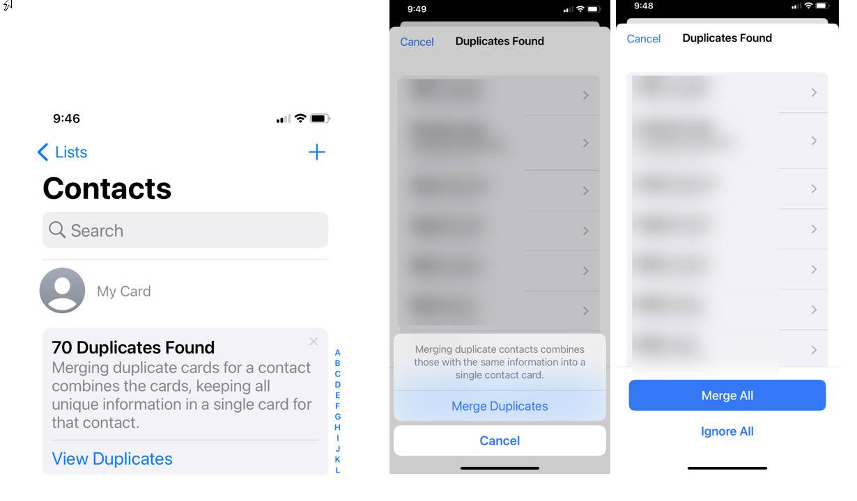 how to merge duplicate contacts