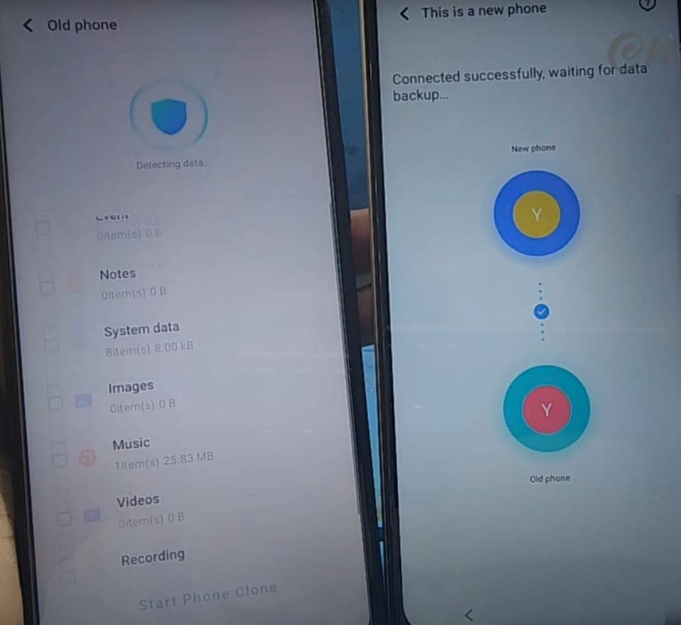 start phone clone and transfer 