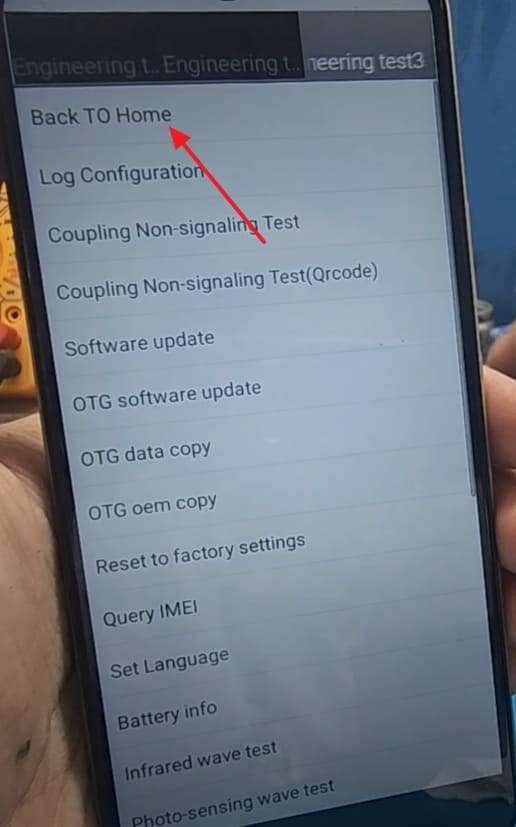 tap back to home and continue