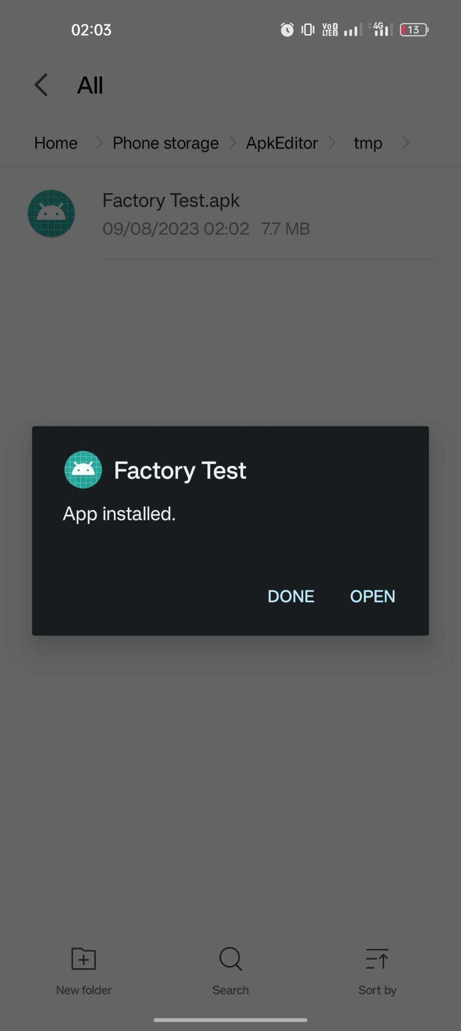 download and access factory test app 