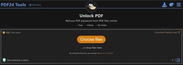 how to open a locked pdf without password using pdf24 tools 