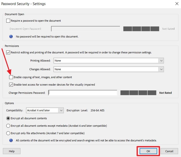 disable copying text images and apply 