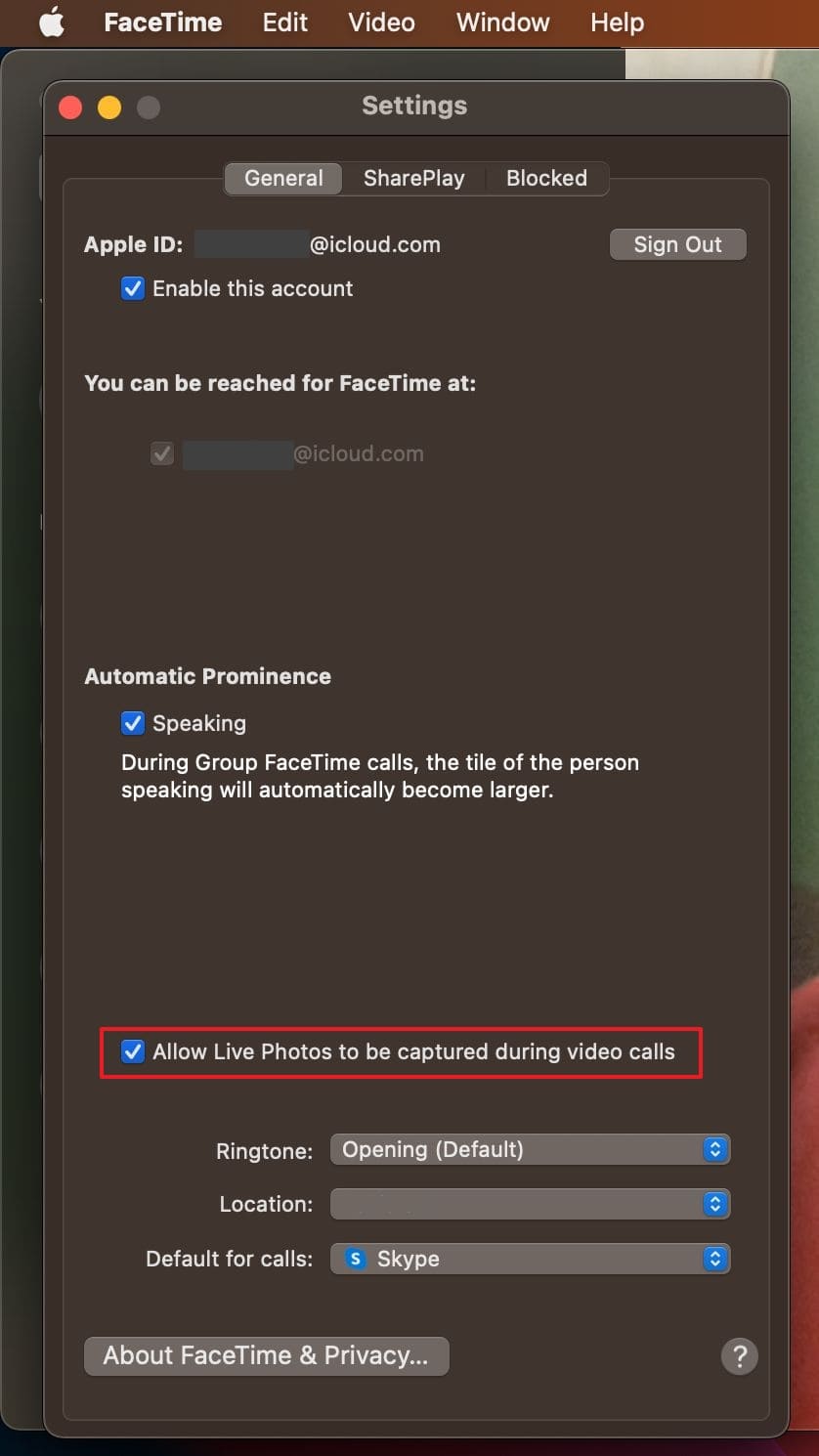 allow live photos capture during calls 