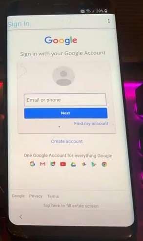 sign in with googl account