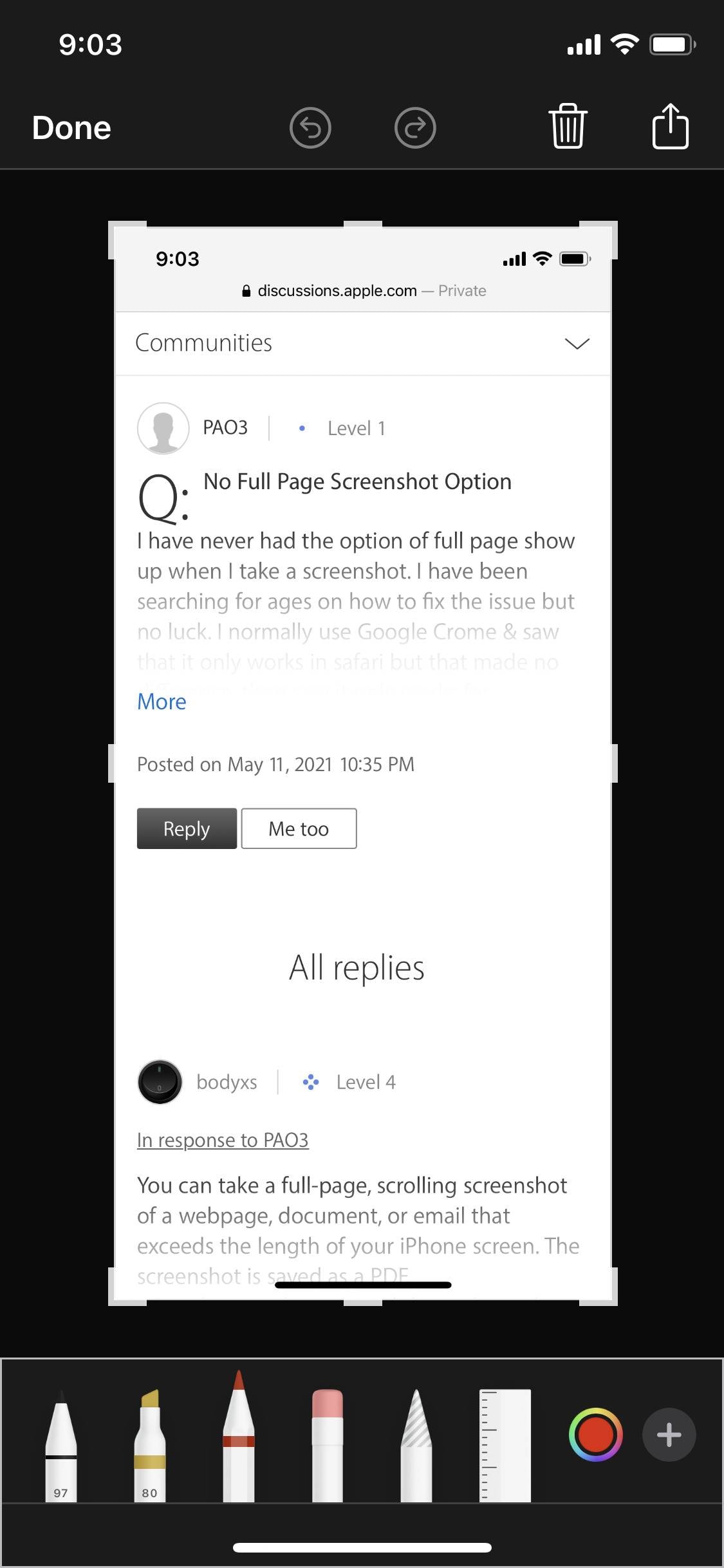 Scrolling Screenshots iPhones