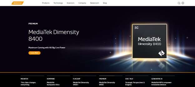 the main interface of MediaTek