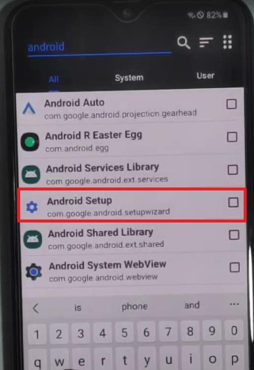 search for android setup 