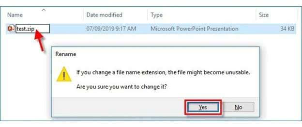 change extension