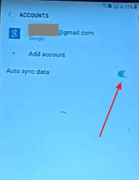 activate auto syncing with account