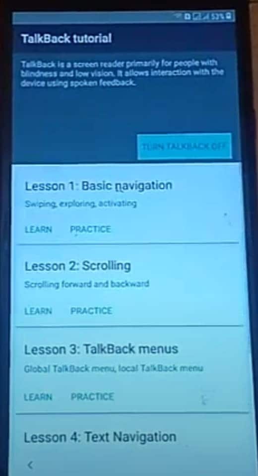 enable talkback settings