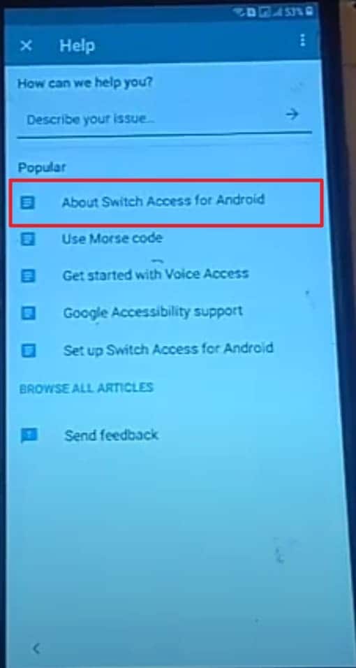 about switch access for android